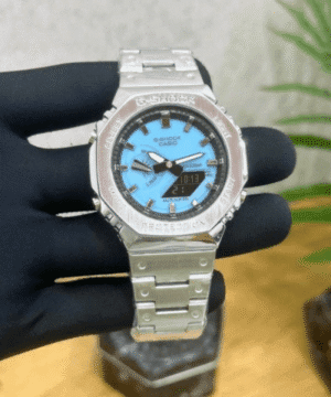 CASIO G_SHOCK GM-2100 SILVER SKY-BLUE DIAL