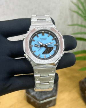 CASIO G_SHOCK GM-2100 SILVER SKY-BLUE DIAL
