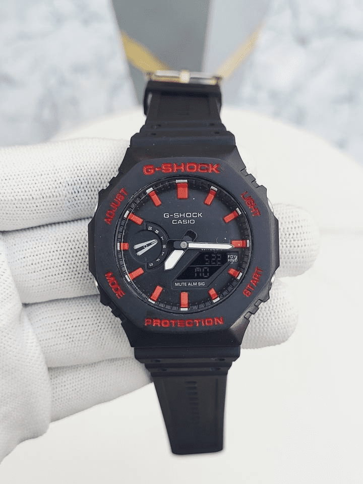 CASIO G_SHOCK 2100 RED BLACK 198B