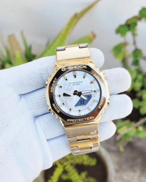 CASIO G_SHOCK B2100 METAL GOLD WHITE DIAL 308