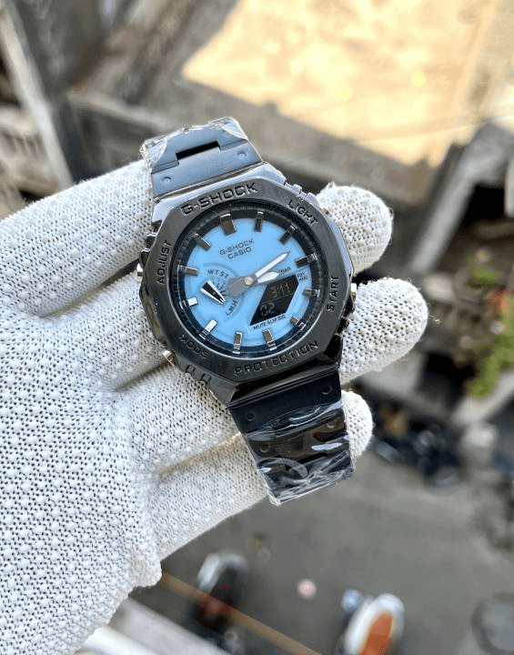 CASIO G_SHOCK GM-2100 BLACK SKY-BLUE DIAL - Image 3