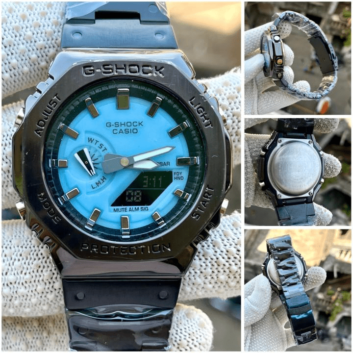 CASIO G_SHOCK GM-2100 BLACK SKY-BLUE DIAL - Image 2
