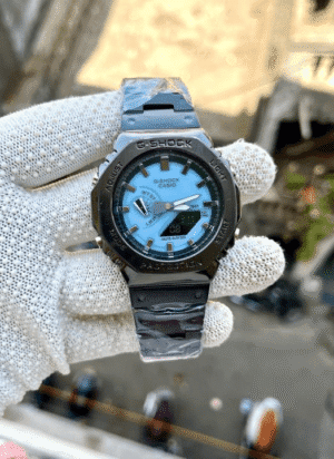 CASIO G_SHOCK GM-2100 BLACK SKY-BLUE DIAL