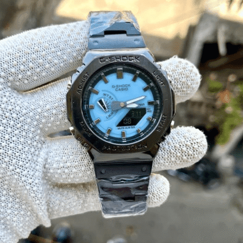 CASIO G_SHOCK GM-2100 BLACK SKY-BLUE DIAL