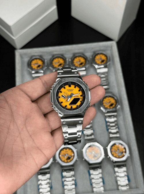 G_SHOCK GA 2100 Silver Yellow dial - Image 3