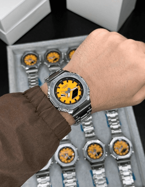 G_SHOCK GA 2100 Silver Yellow dial - Image 2