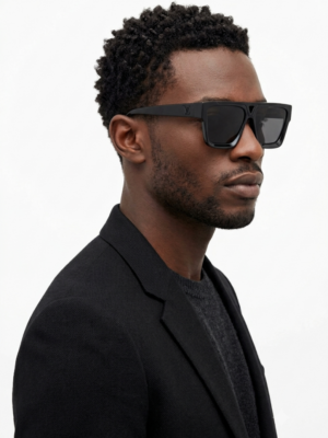 Louis Vuitton 1502 Shine Black Sunglasses with oversized square frame and dark lenses