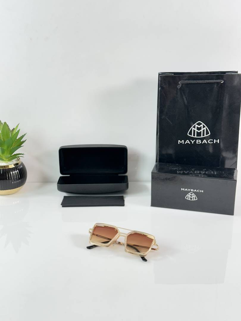 138 Maybach 2173 Gold Brown Sunglasses with square gradient lenses and gold-tone frame
