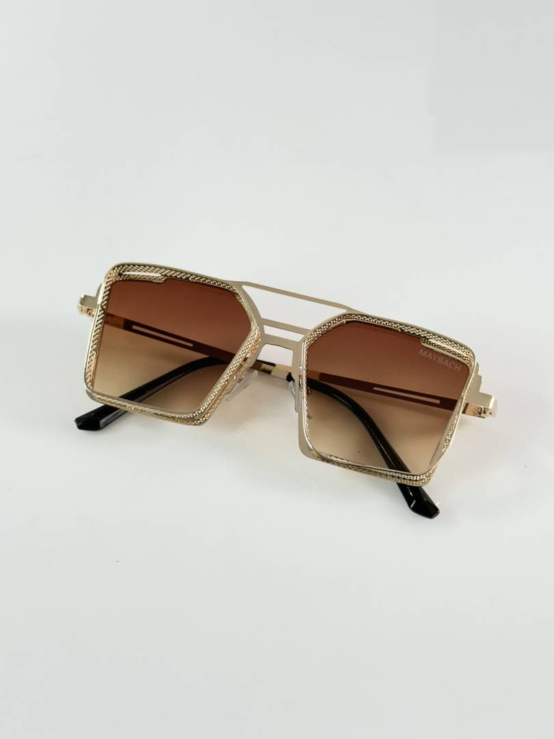 139 Maybach 2173 Gold Brown Sunglasses with square gradient lenses and gold-tone frame