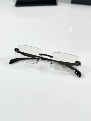 Maybach 1062 Black Photochromic Glasses with rimless color-changing lenses