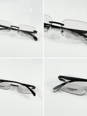 Maybach 1062 Black Photochromic Glasses with rimless color-changing lenses