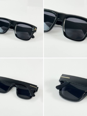 Tom Ford 259 Black Sunglasses with dark lenses and glossy square frame