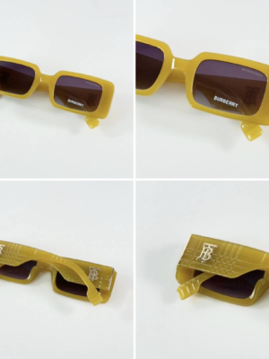 Burberry 11089 Yellow Black women’s sunglasses with chunky rectangular frame