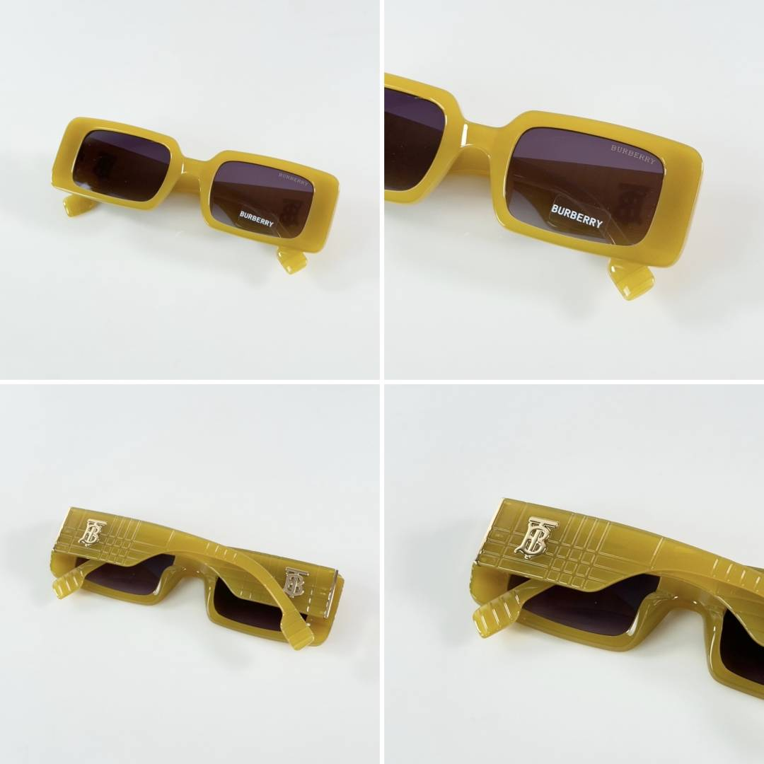 194 Burberry 11089 Yellow Black women’s sunglasses with chunky rectangular frame