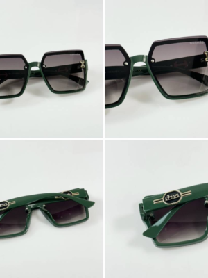 Hermès 23010 Green Shaded women’s sunglasses with oversized square frame