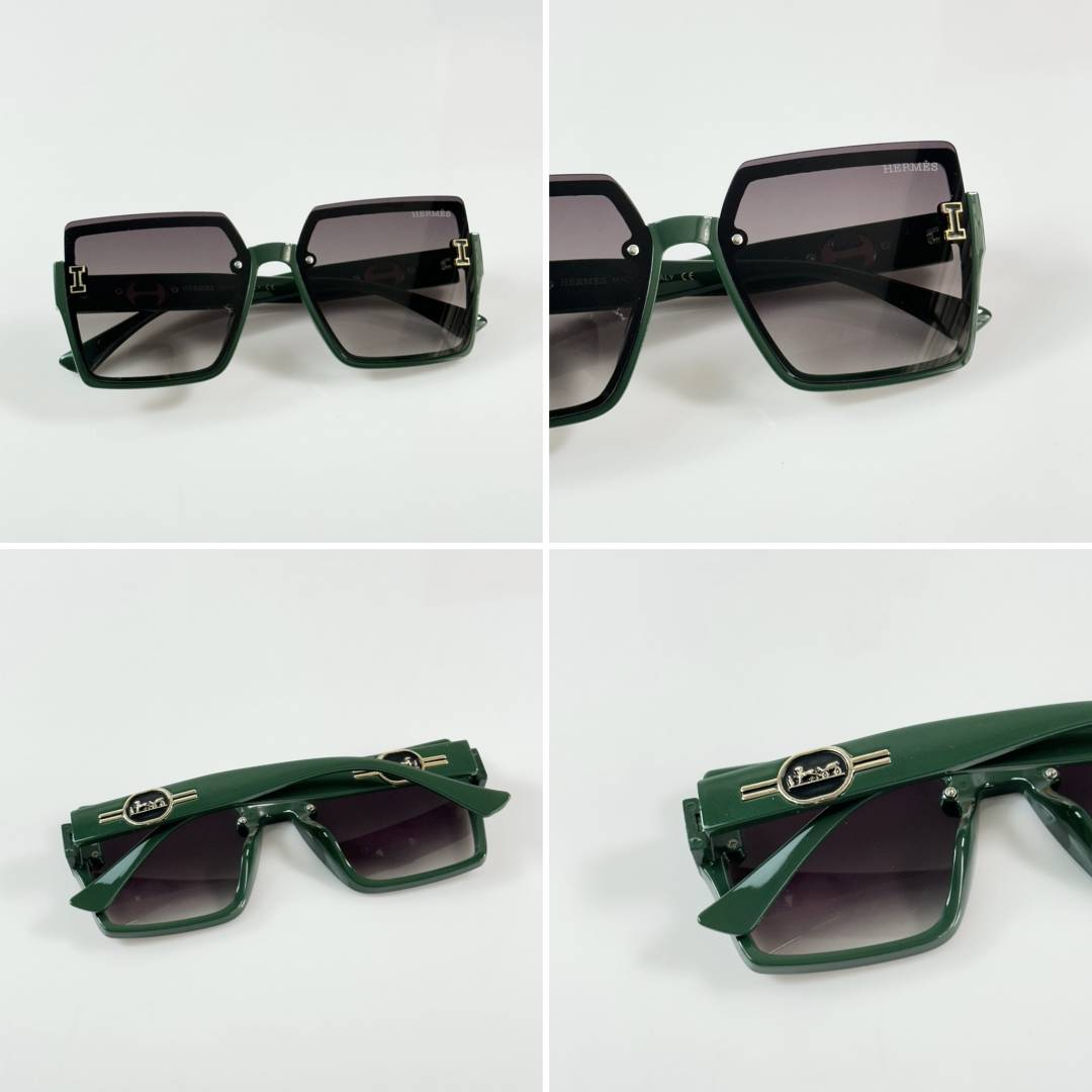 223 Hermès 23010 Green Shaded women’s sunglasses with oversized square frame