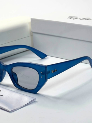 Ray-Ban 288 Blue Grey Sunglasses with translucent blue frame and grey lenses