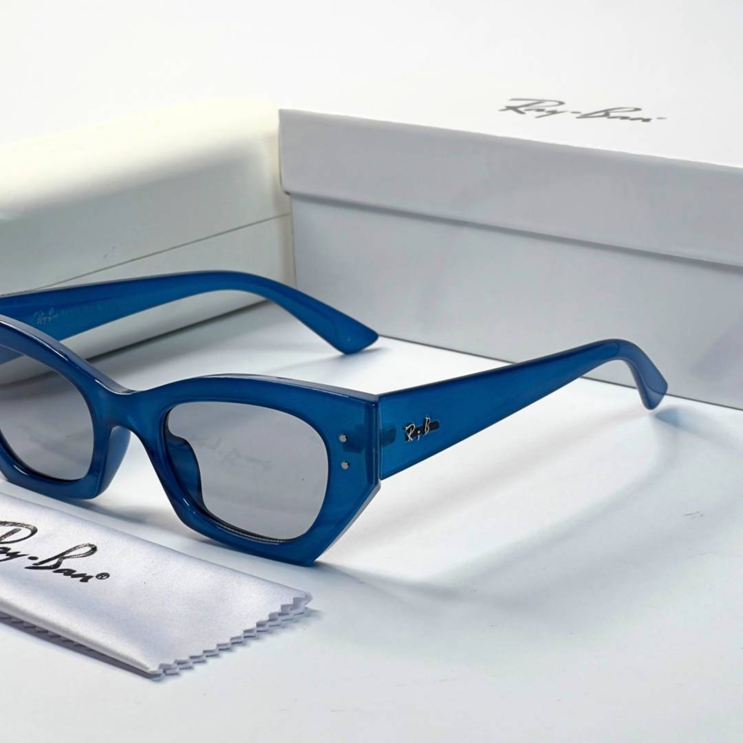 56 Ray-Ban 288 Blue Grey Sunglasses with translucent blue frame and grey lenses