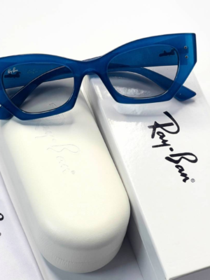 Ray-Ban 288 Blue Grey Sunglasses with translucent blue frame and grey lenses