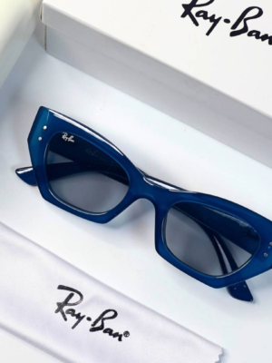 Ray-Ban 288 Blue Grey Sunglasses with translucent blue frame and grey lenses