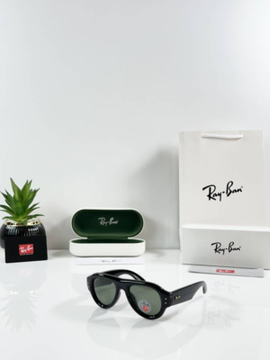 Rey ban Puffer 6832 Black Green sunglasses with green tinted lenses