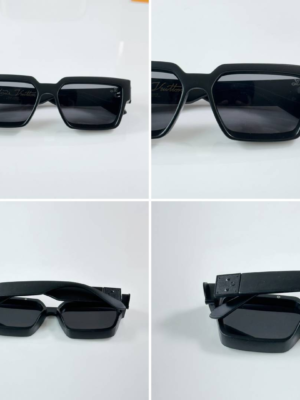 Loius Vutton 0325 Matte Black sunglasses with rectangular frames and dark grey tinted lenses