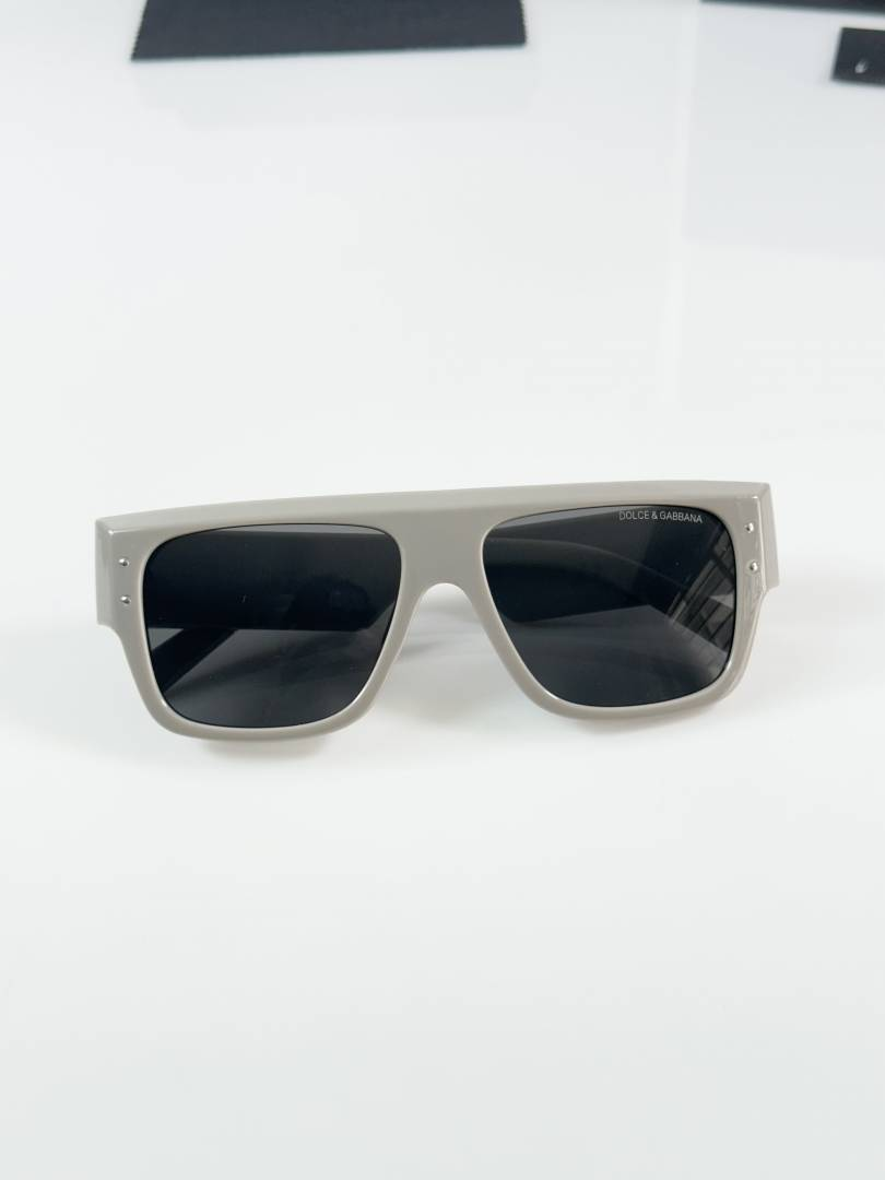 371 Dolce_&_Gabana 7125 Coffee Black thick frame sunglasses with black lenses and gold-tone branding