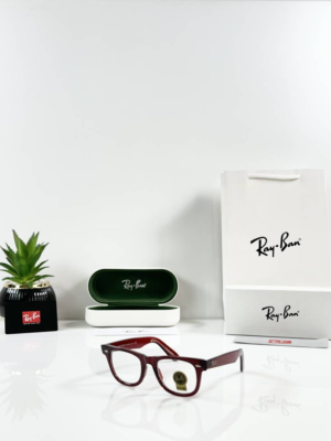 Ray_ban 2140 Maroon Frame clear glass Wayfarer glasses with a glossy burgundy finish